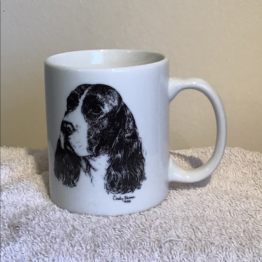 English Springer Spaniel Mug/Coffee Cup Rosalinde Hand Decorated 3.75" T 3" D